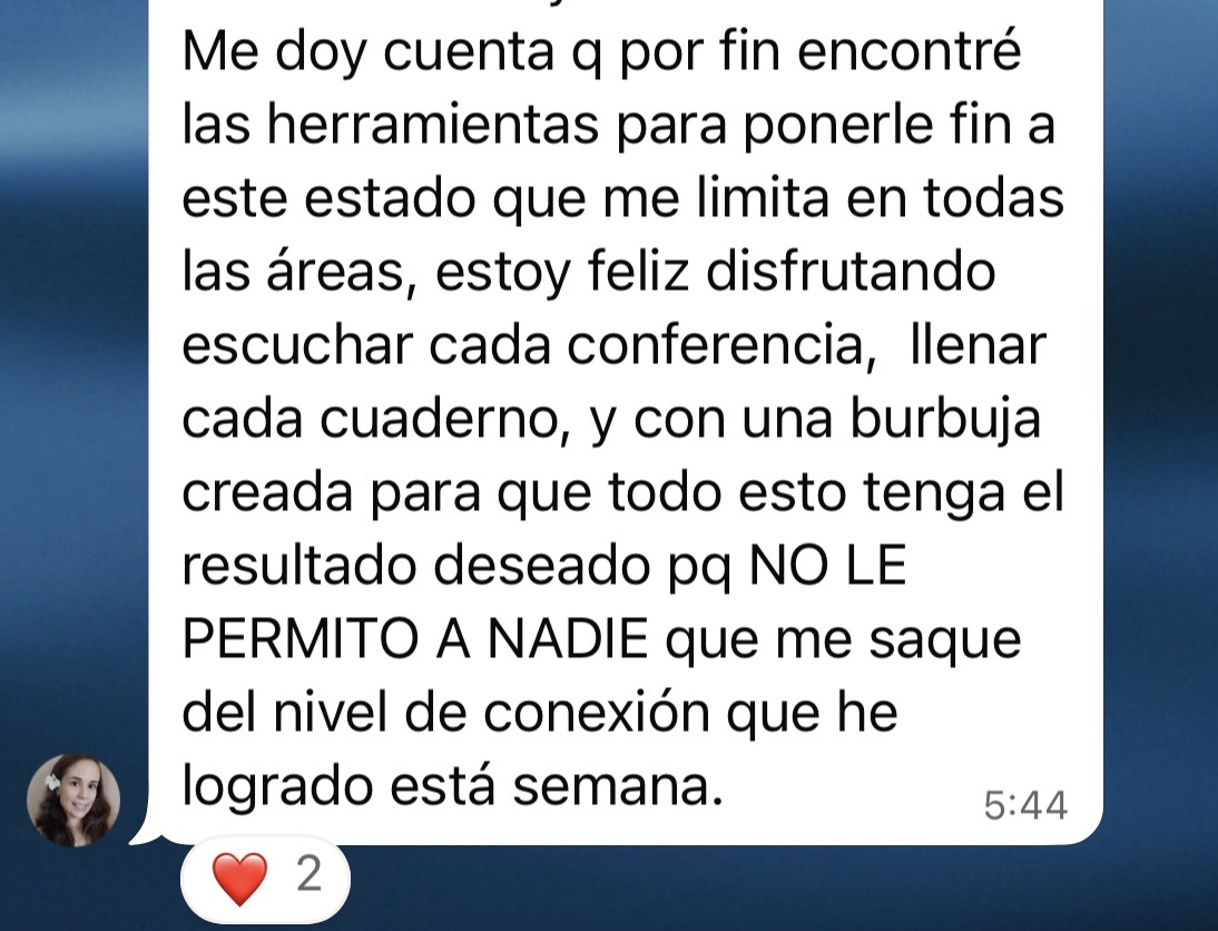 Testimonio real de una participante