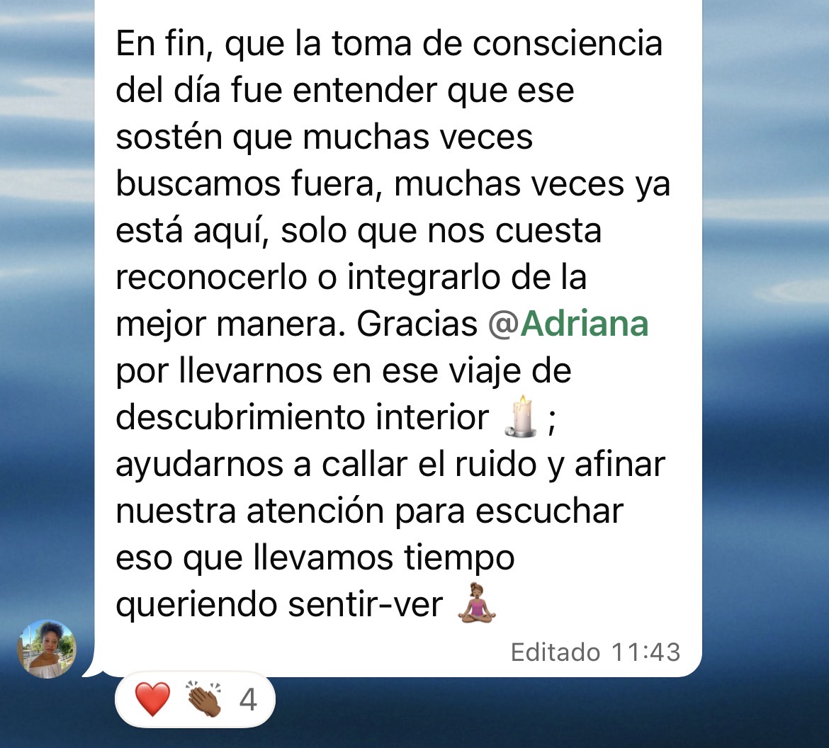 Testimonio real de una participante