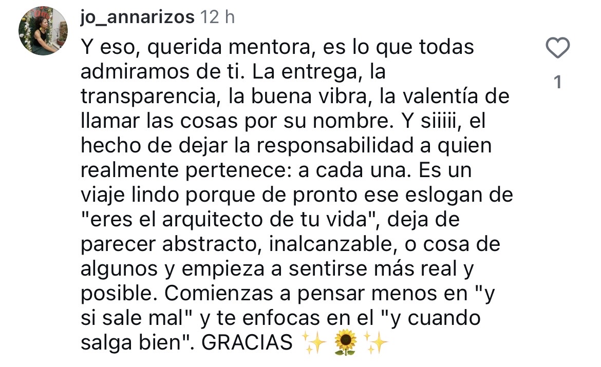 Testimonio real de una participante